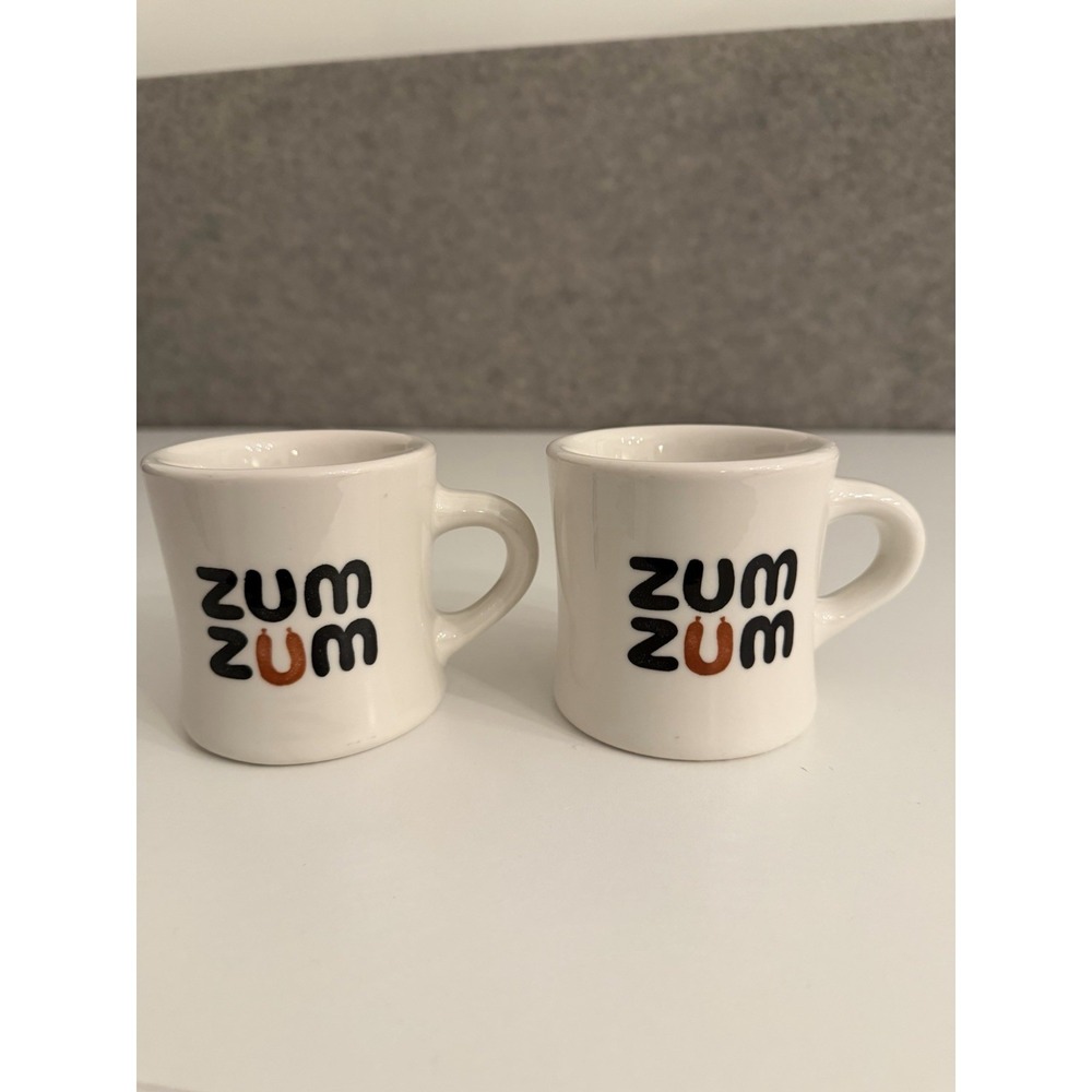 Vintage Zum Zum Restaurant Coffee Mugs Walker China NYC 1960s Set of 2 Rare 6oz